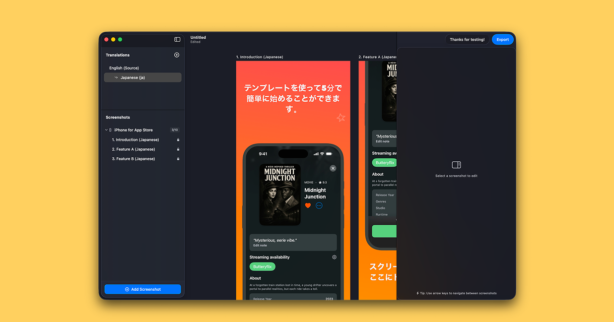Adjust the selected artboard