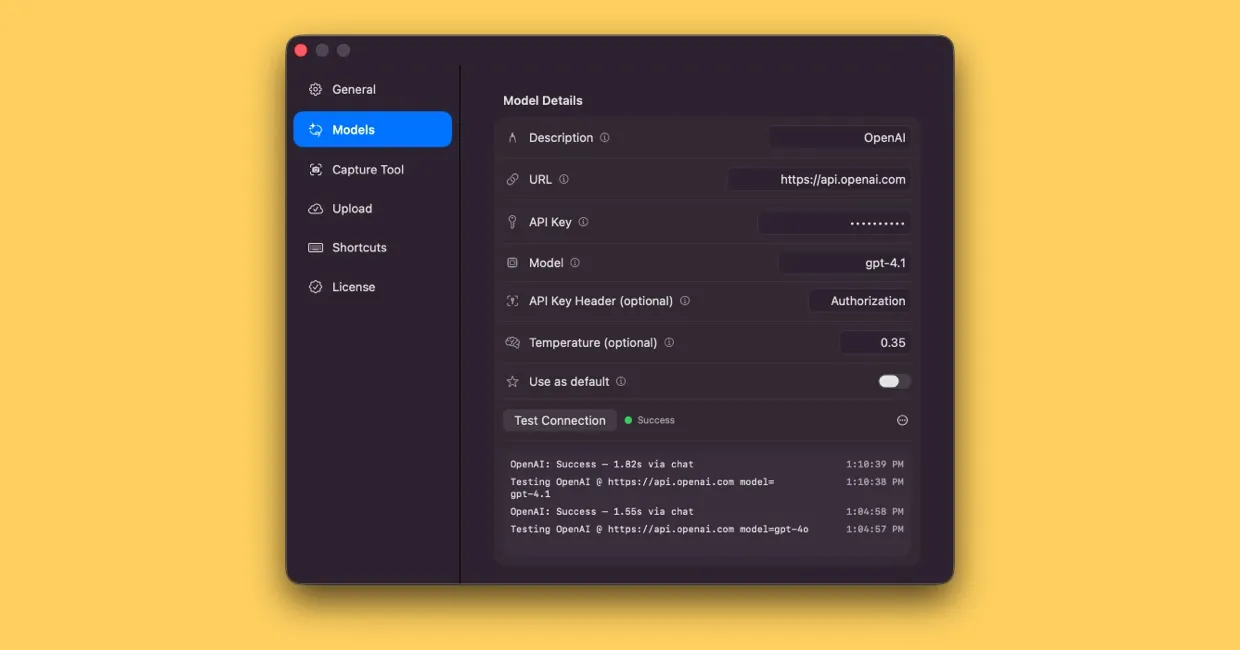 ButterKit Settings showing a cloud model configuration for OpenRouter